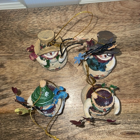 💙VTG whimsical Snowman Set of 4 - Picture 11 of 11